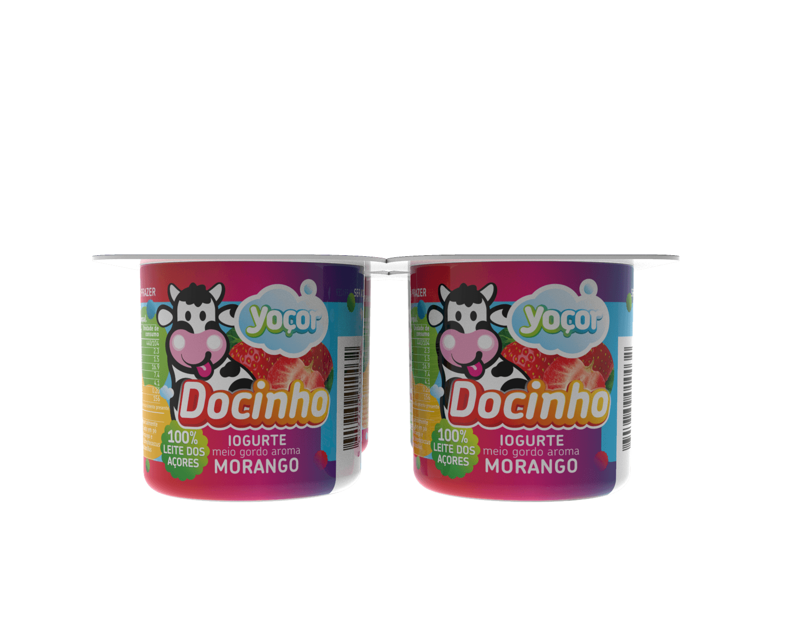 Docinho - Iogurte c/ Aroma de Morango 4x125 gr