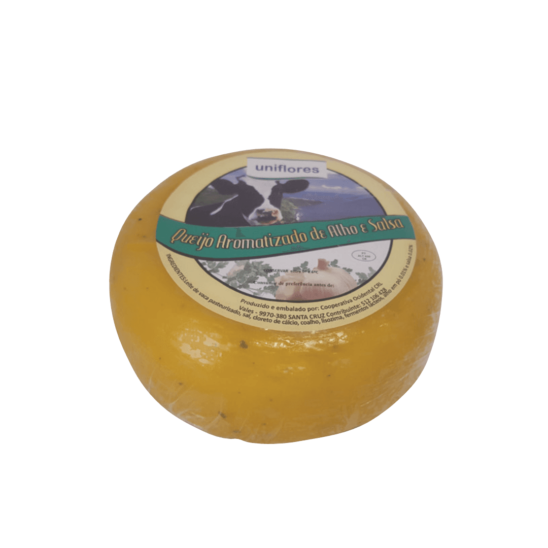 Queijo Aromatizado Alho e Salsa Uniflores 1 Kg (aproximado)